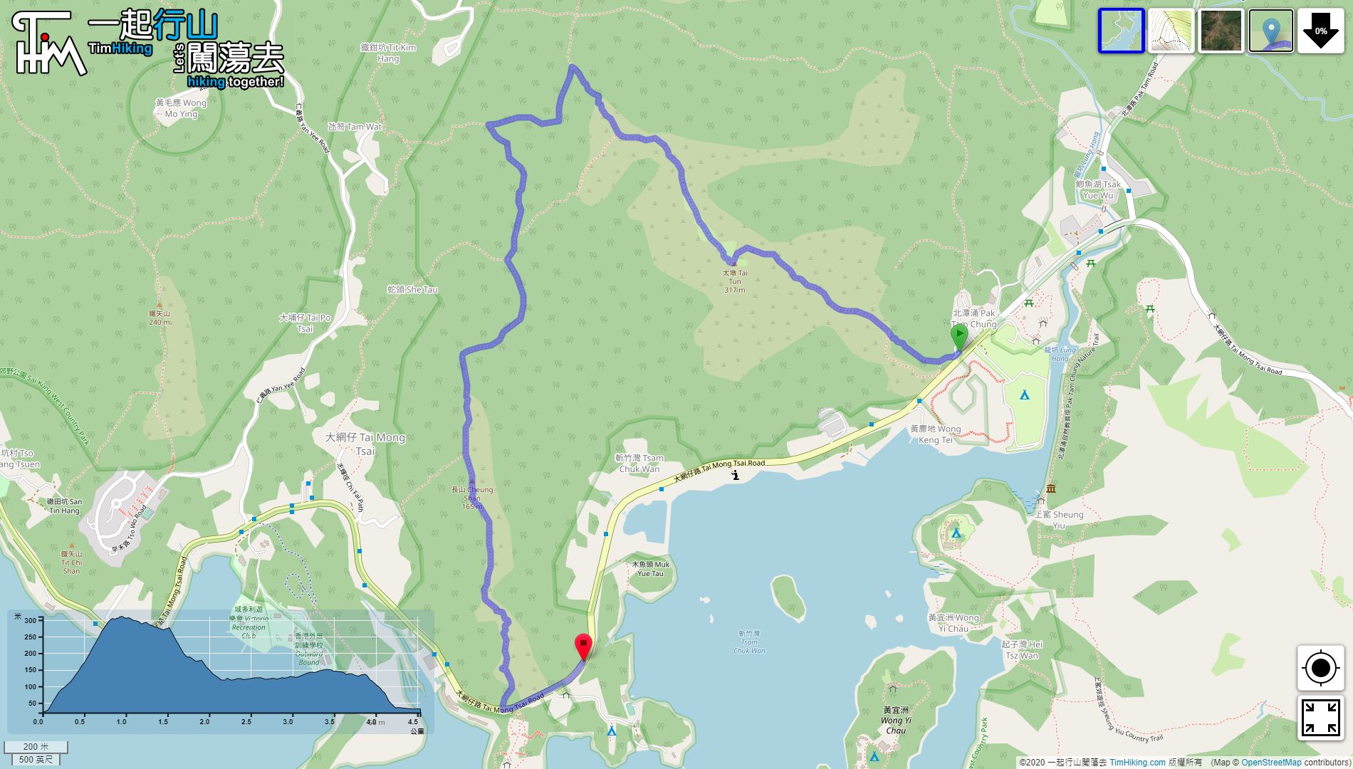 「Tai Tun, Cheung Shan」路線Map