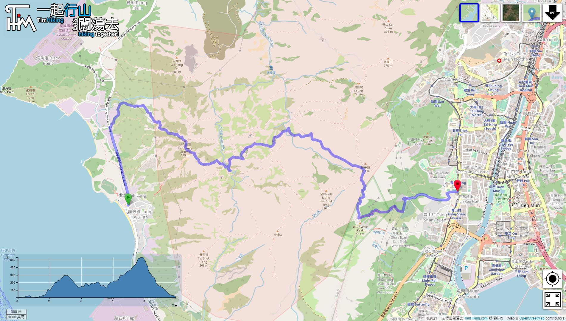「Castle Peak Hinterland, Castle Peak」路線Map
