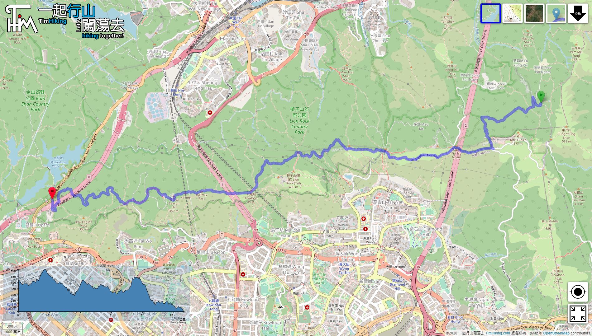 「MacLehose Trail (Section 5)」路線Map