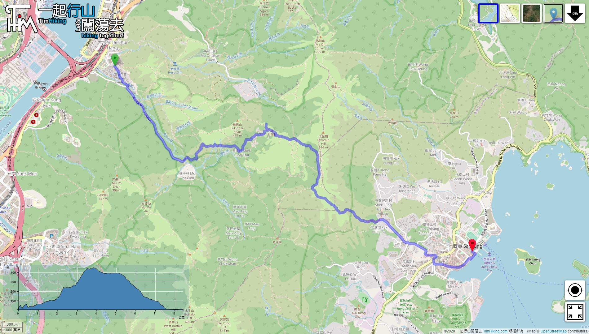 「Luk Chau Rock Forest」路線Map
