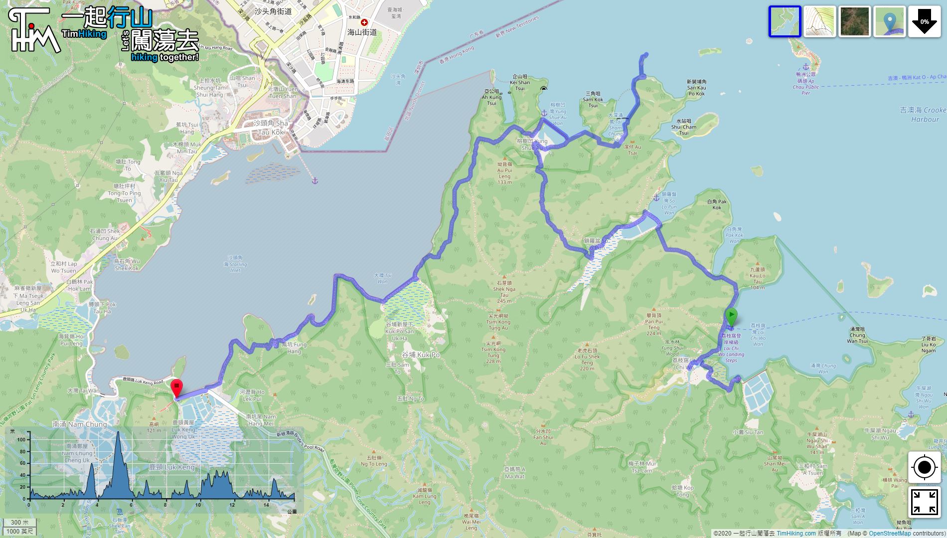 「Lai Chi Wo, So Lo Pun Cheung Pai Tau Sky Pool」路線Map