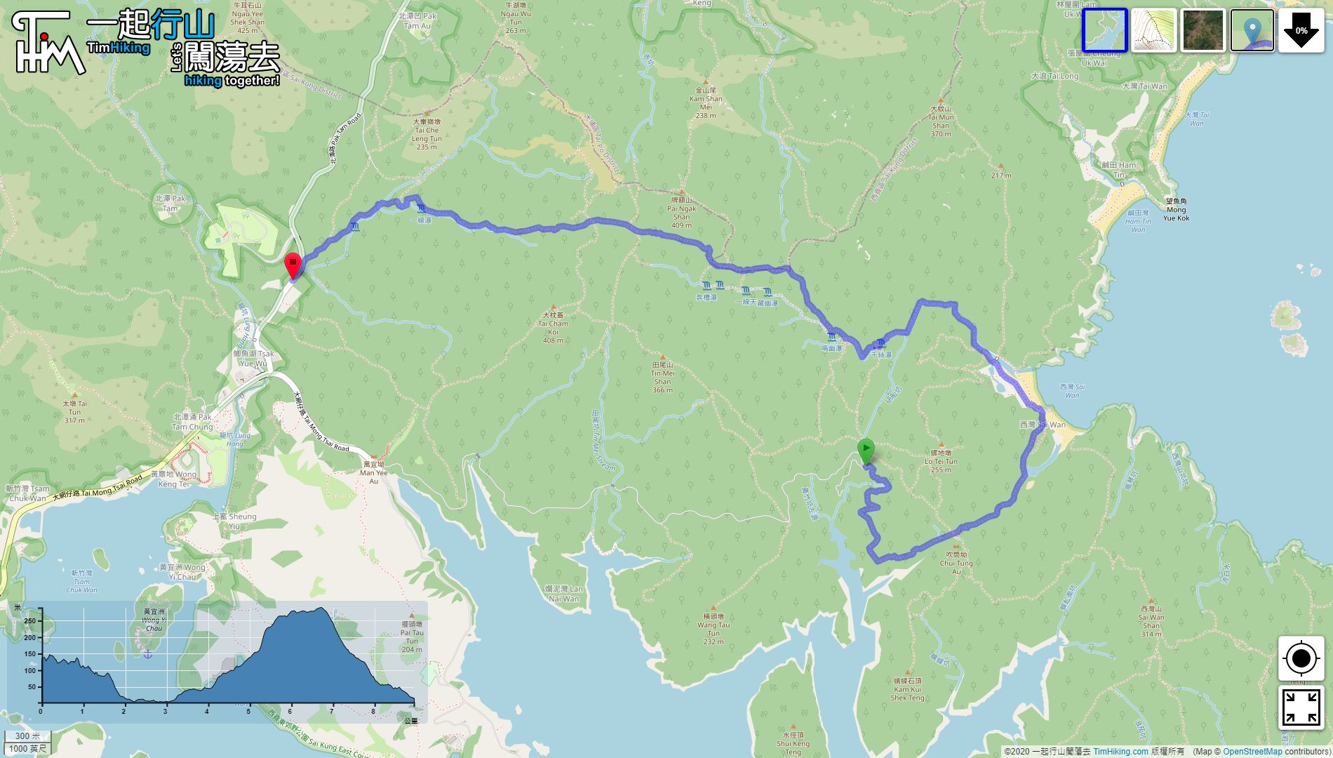 “双鹿石涧 (前半段)”路线地图