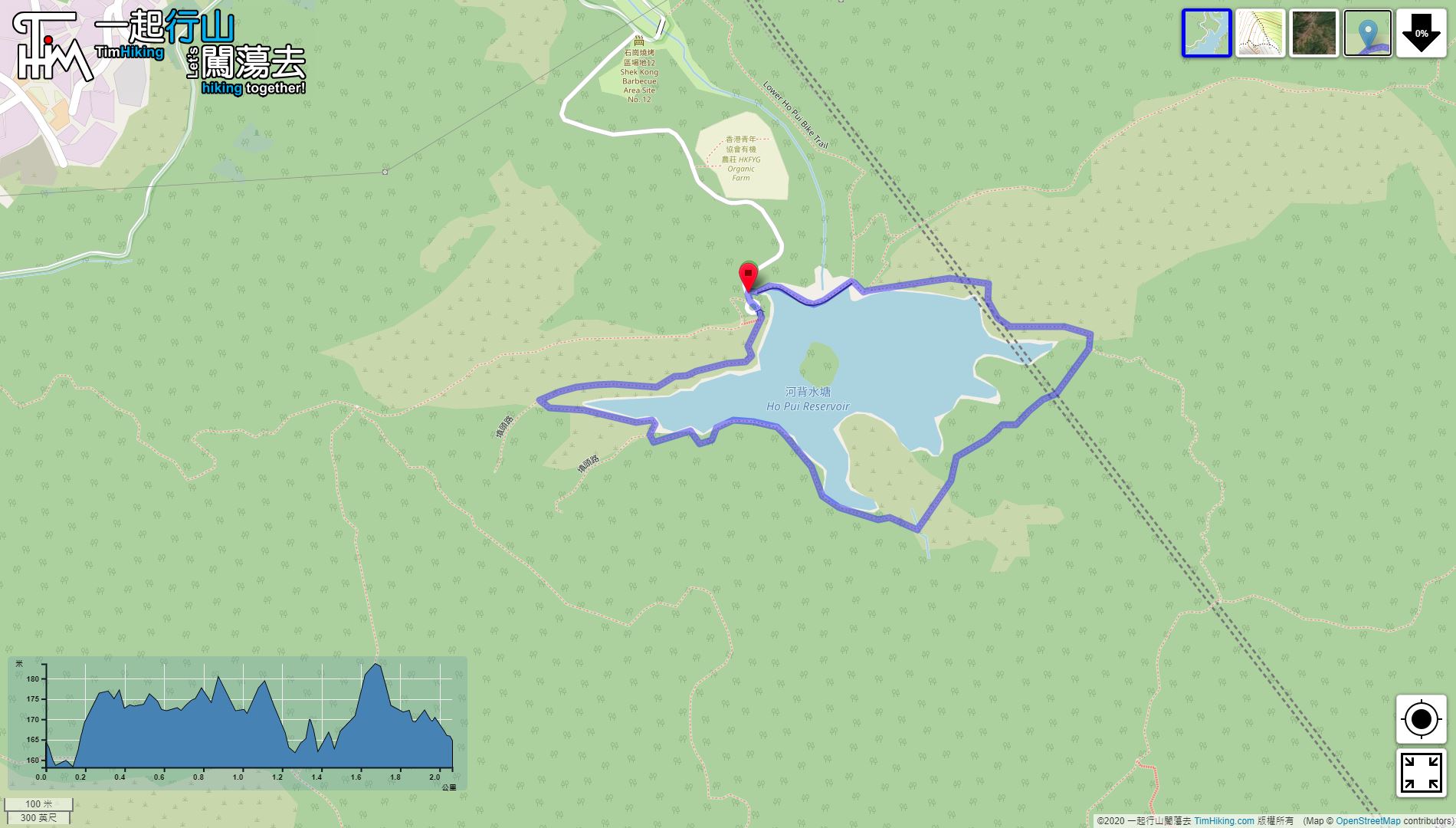 「河背水塘家樂徑」路線地圖
