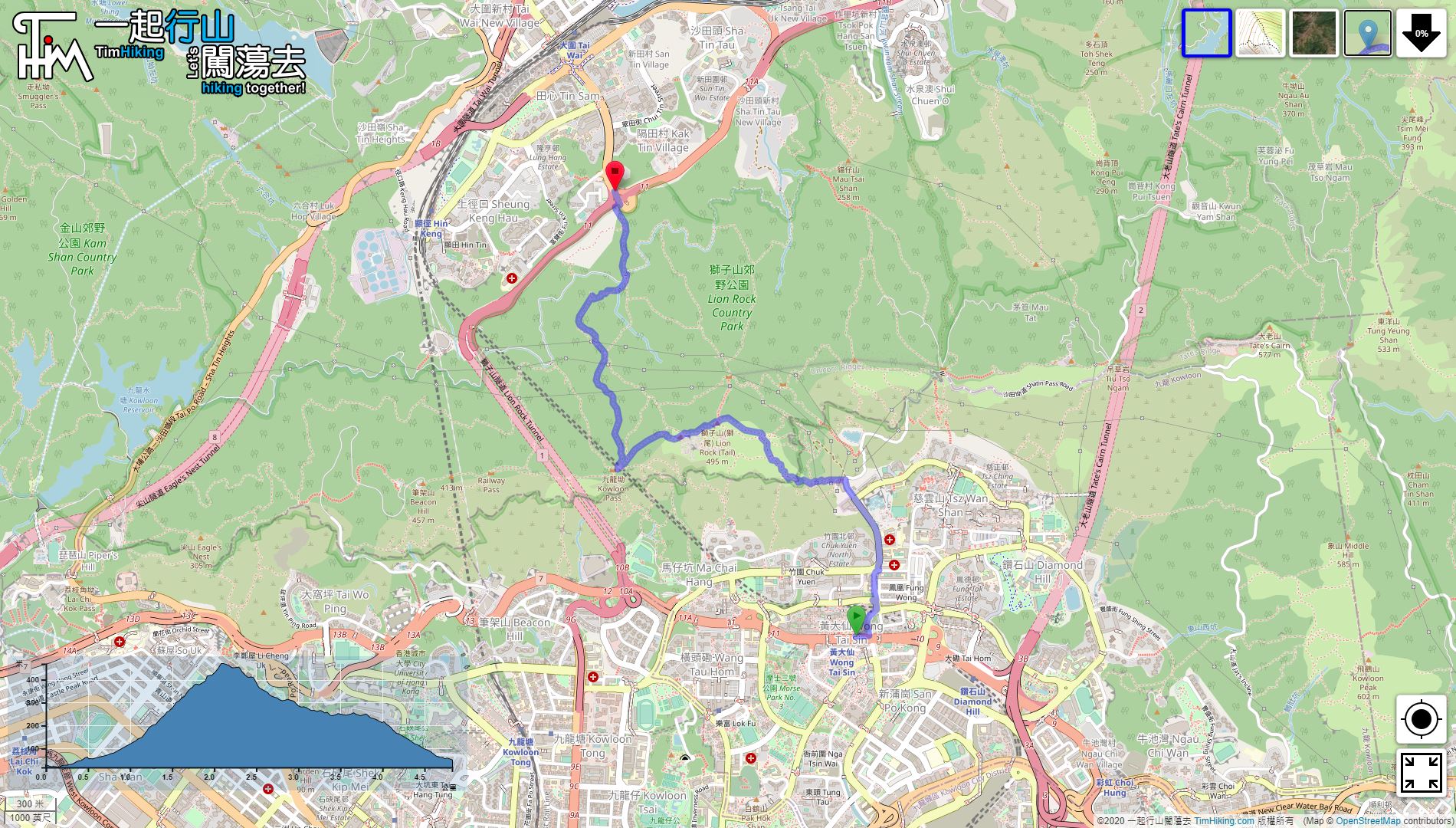 「Lion's Trail Ridge, Amah Rock」路線Map