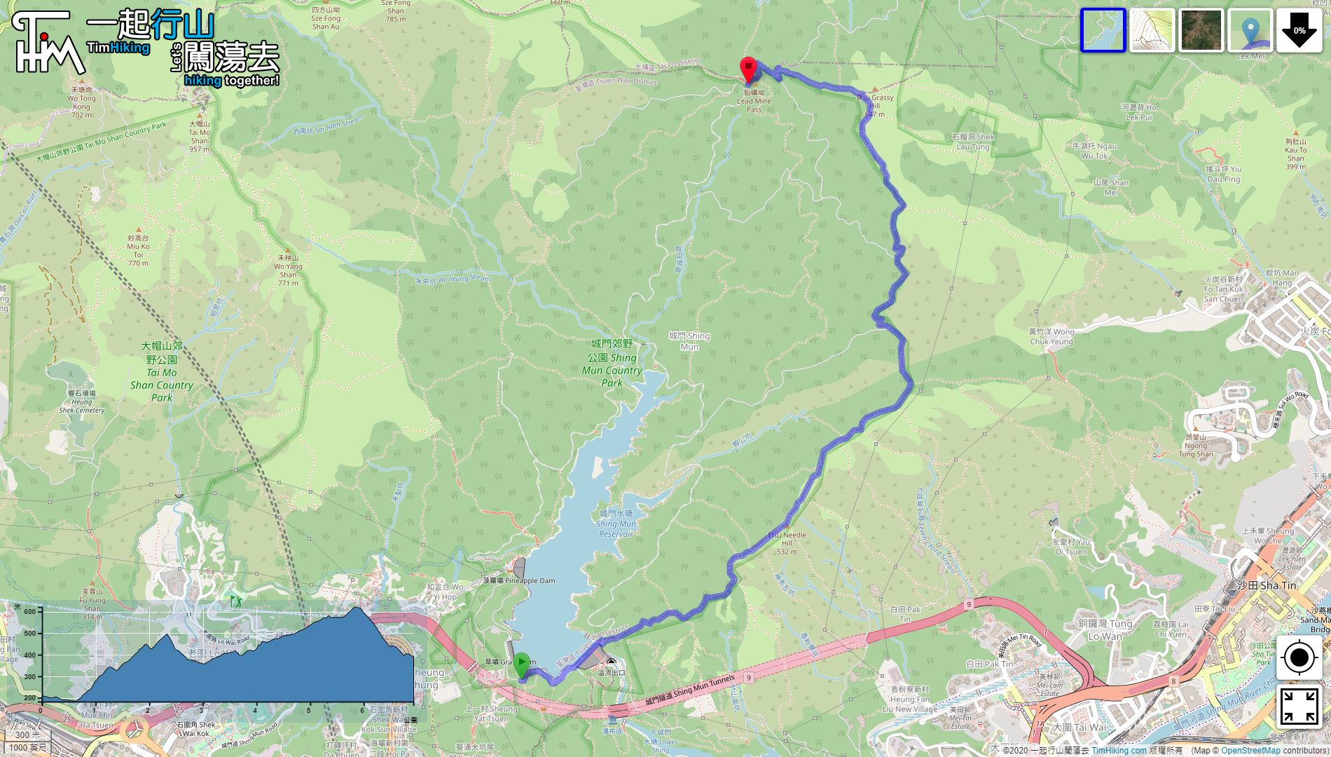 「MacLehose Trail (Section 7)」路線Map