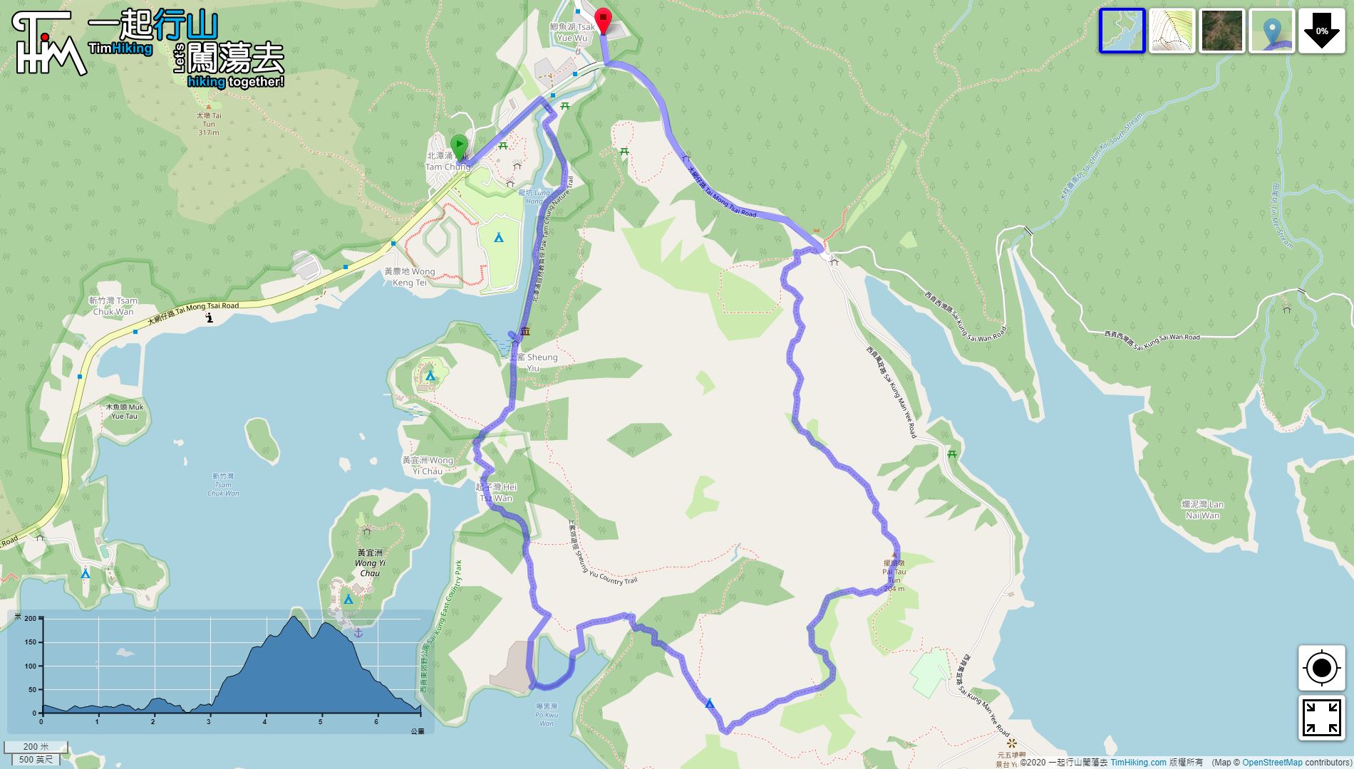 「Po Kwu Wan, Pai Tau Tun」路線Map