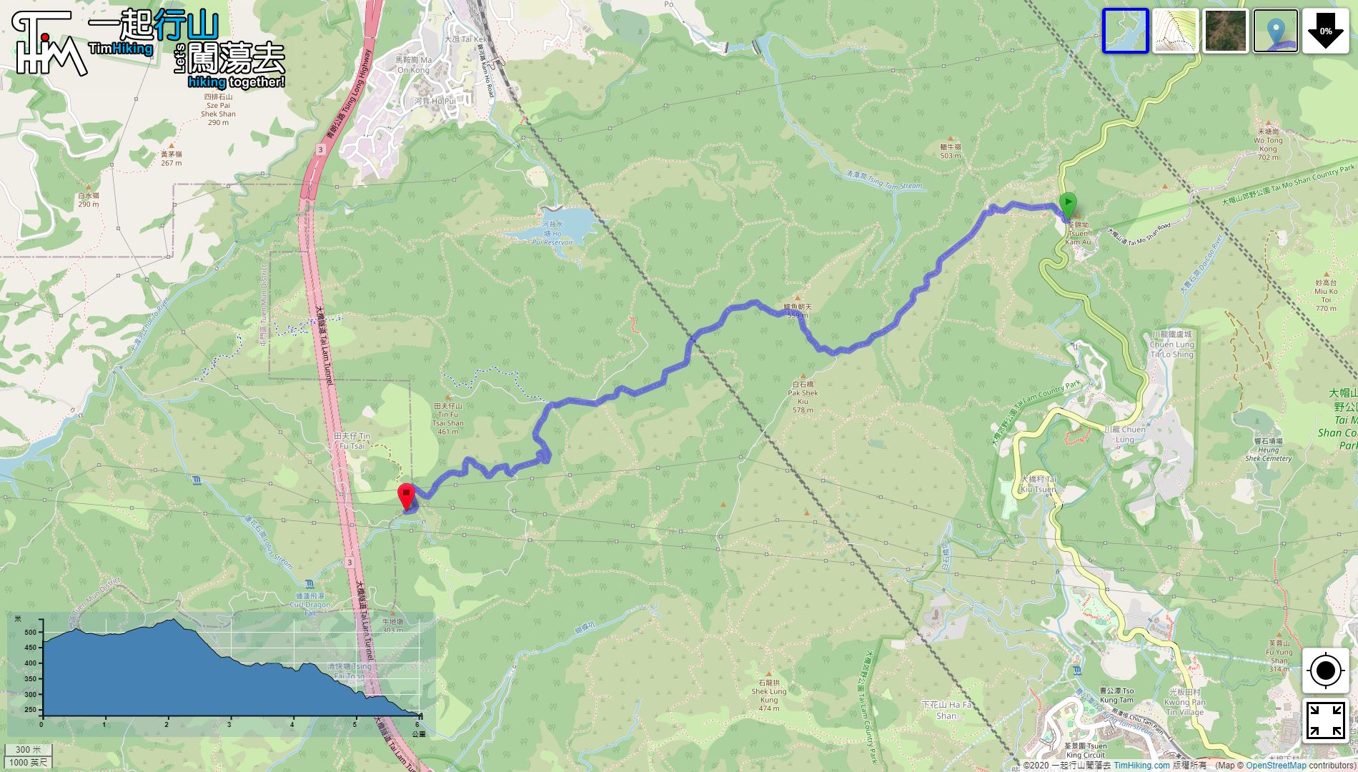 「MacLehose Trail (Section 9)」路線Map