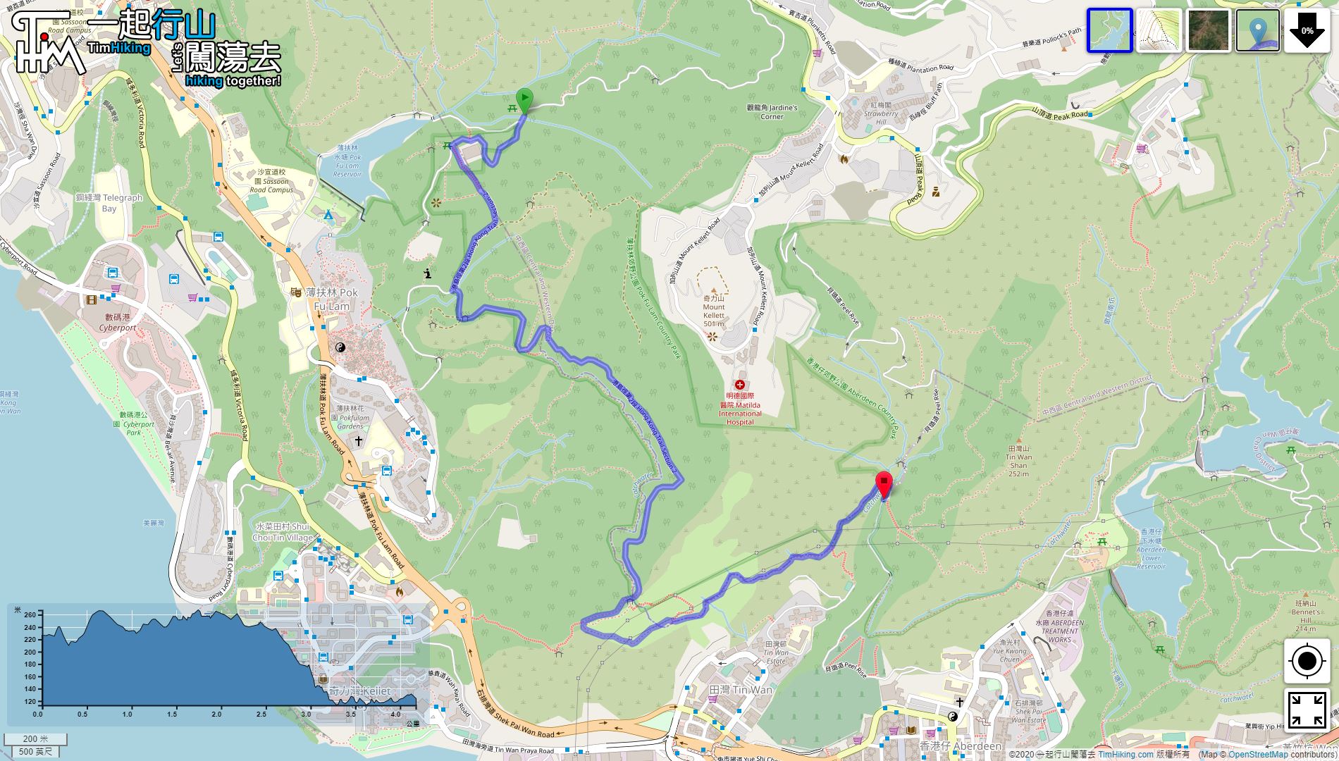 「Hong Kong Trail (Section 2)」路線Map