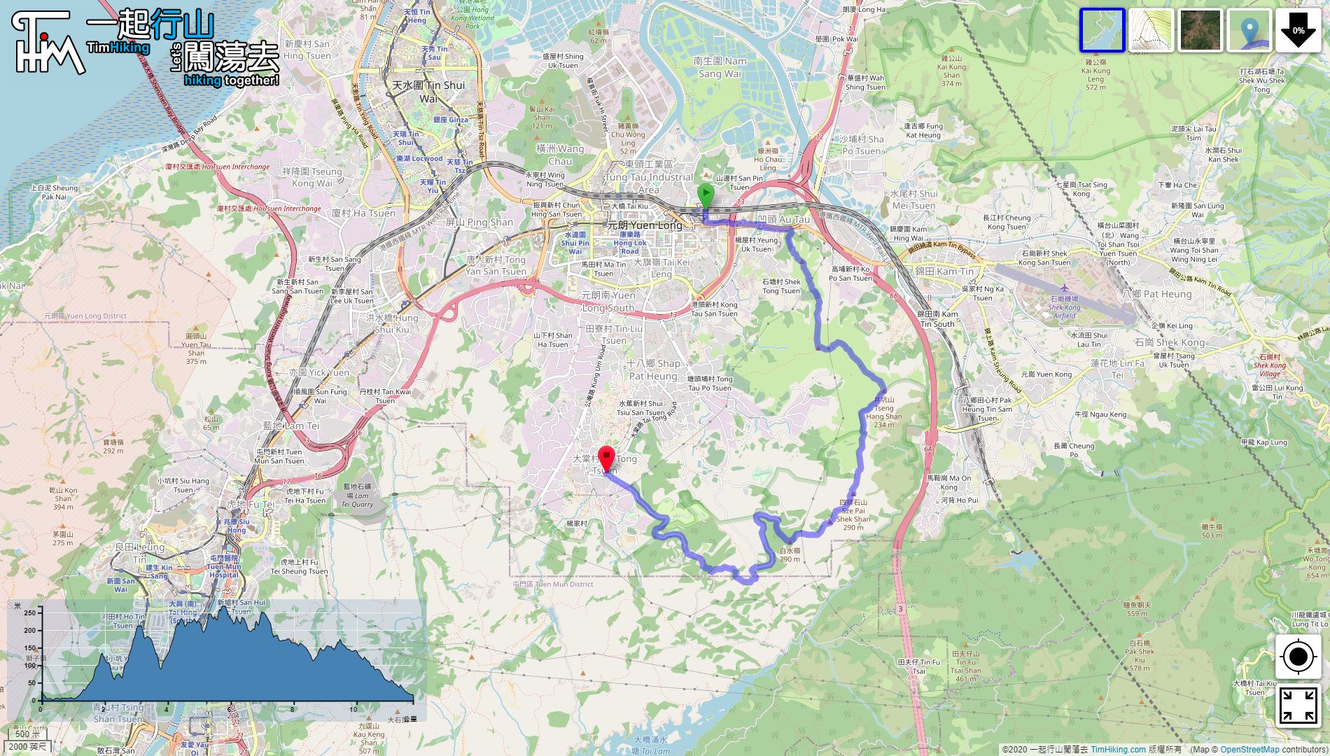 「Ho Hok Shan, Sze Pai Shek Shan」路線Map