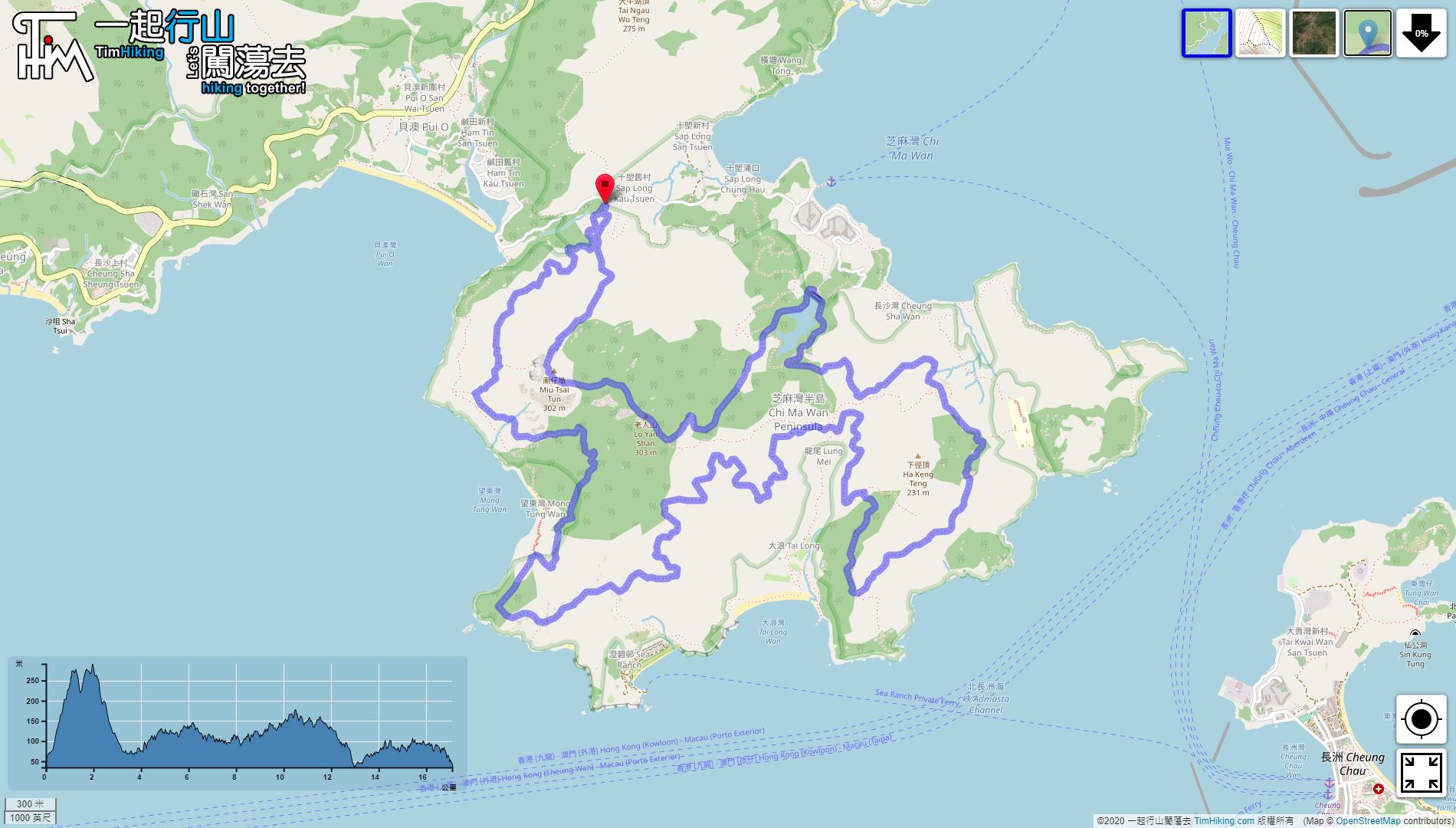 「Chi Ma Wan Country Trail Full Trail」路線Map