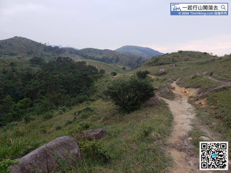When coming to the relatively flat section of the mountain trail, the small hill on the left is Yin Ngam Teng.