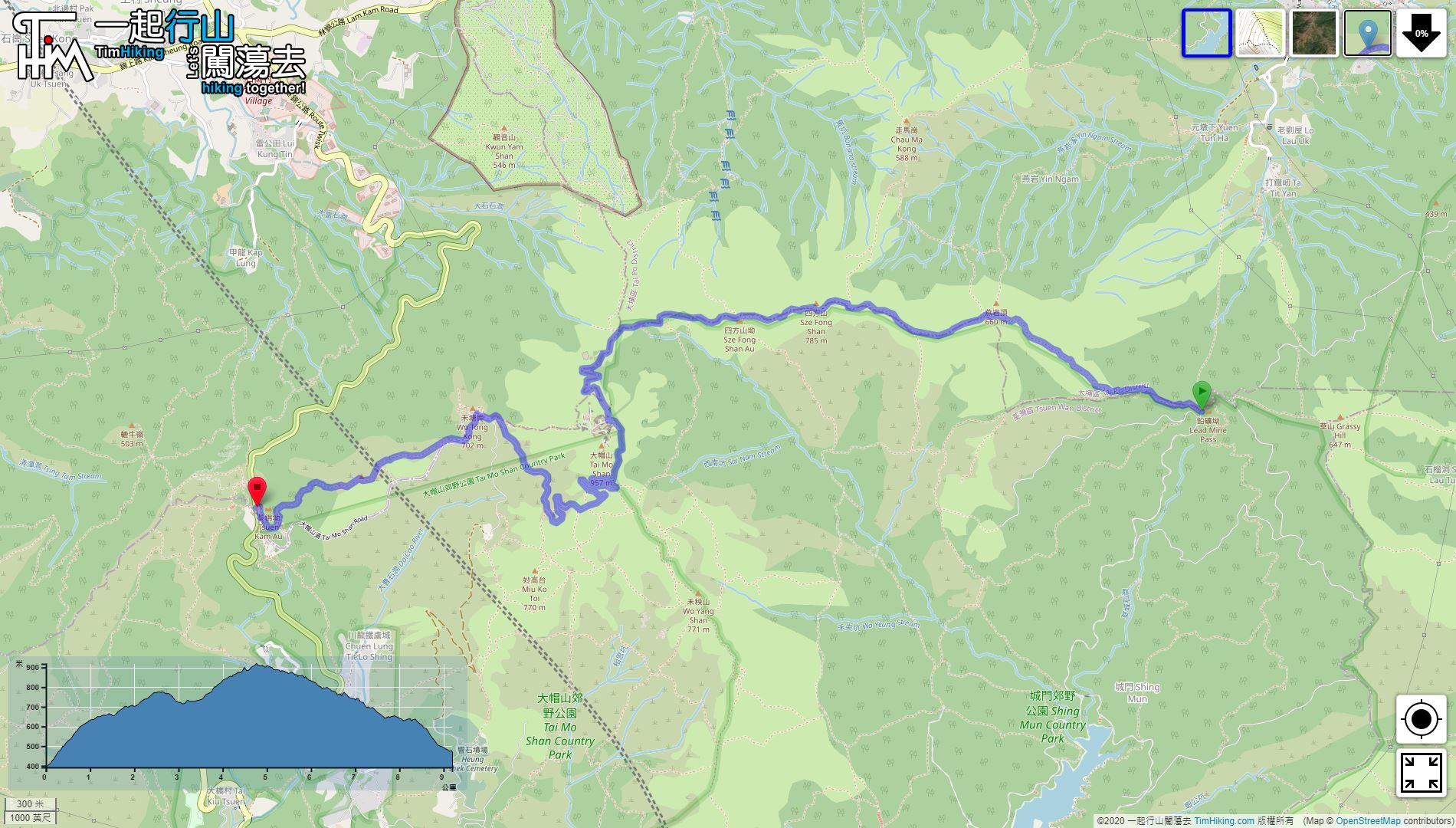 「MacLehose Trail (Section 8)」路線Map