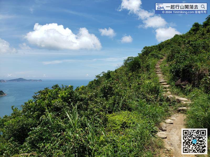 The trails in the latter section have infinite ocean views, and there is no shade at all.