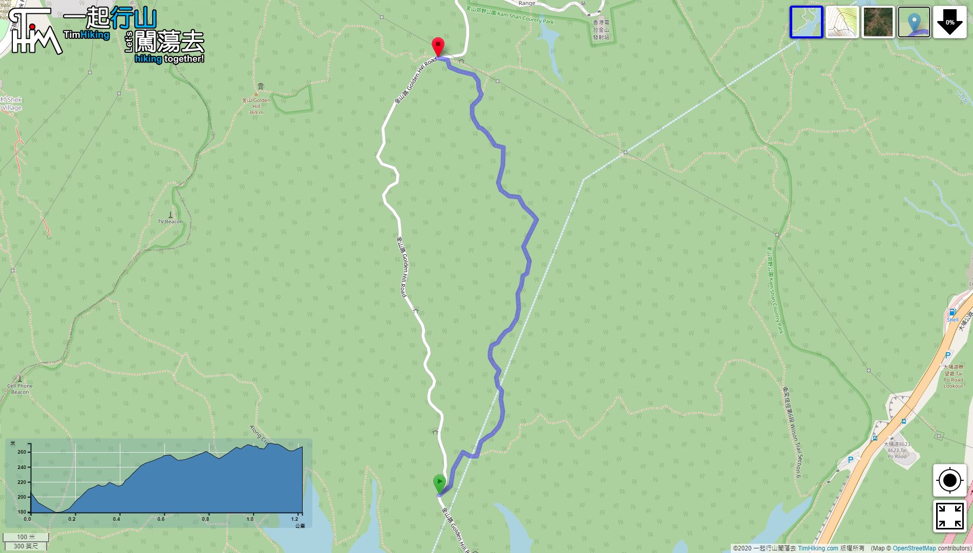 「Golden Hill Family Trail」路線Map