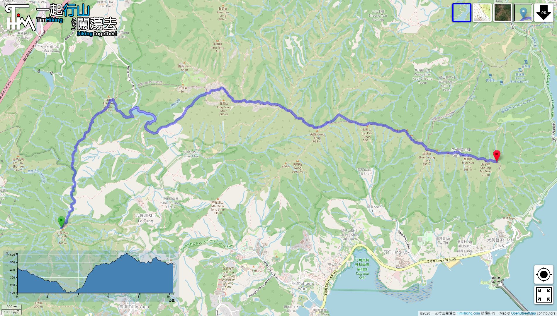 「Wilson Trail (Section 9)」路線Map