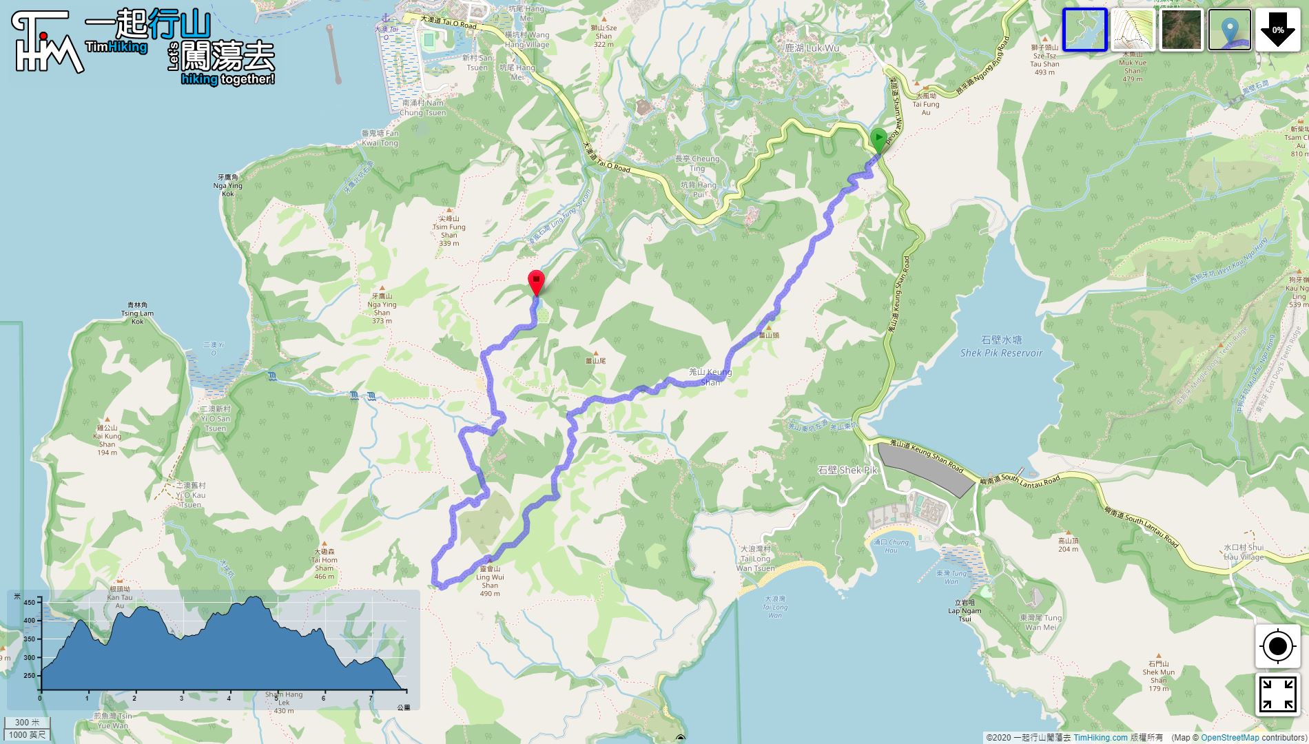 「Lantau Trail (Section 5)」路線Map