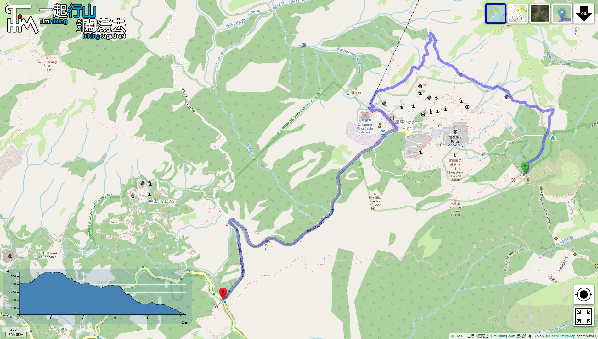 「Lantau Trail (Section 4)」路線Map