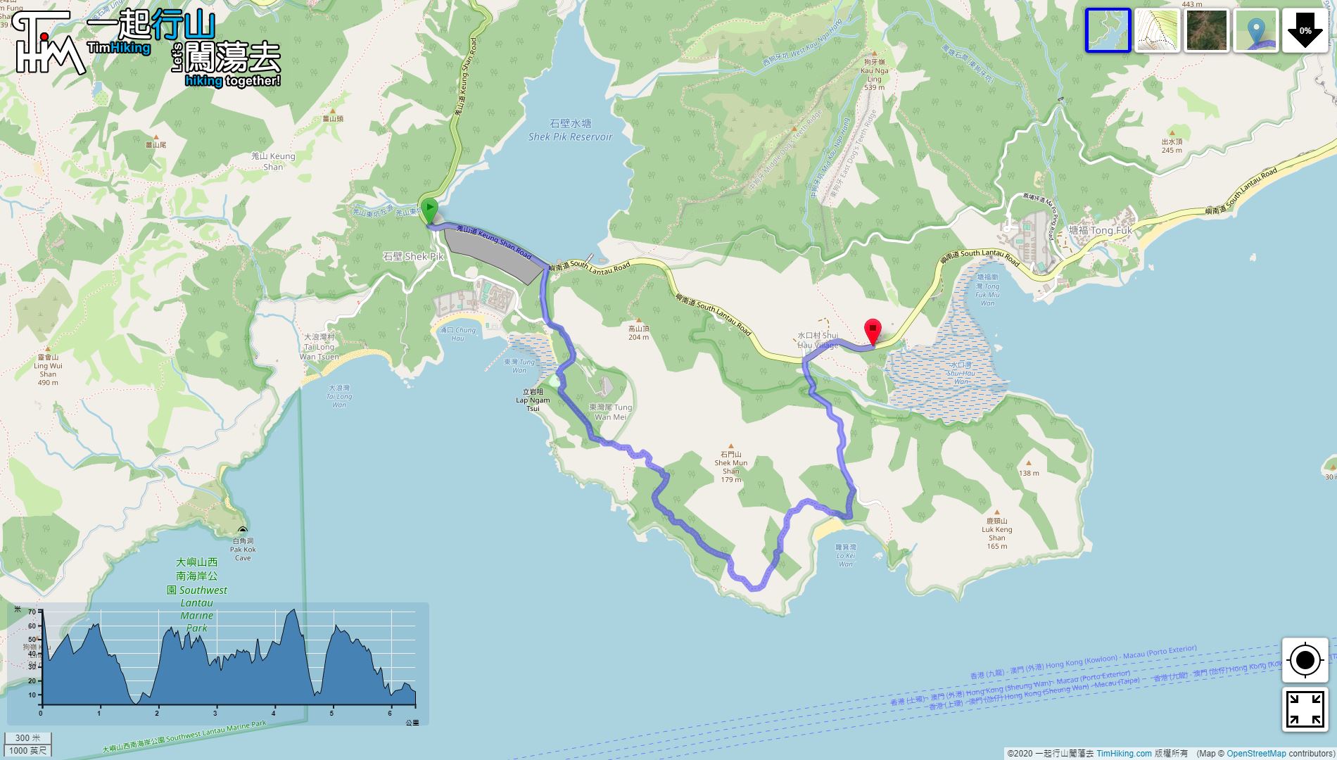「Lantau Trail (Section 9)」路線Map