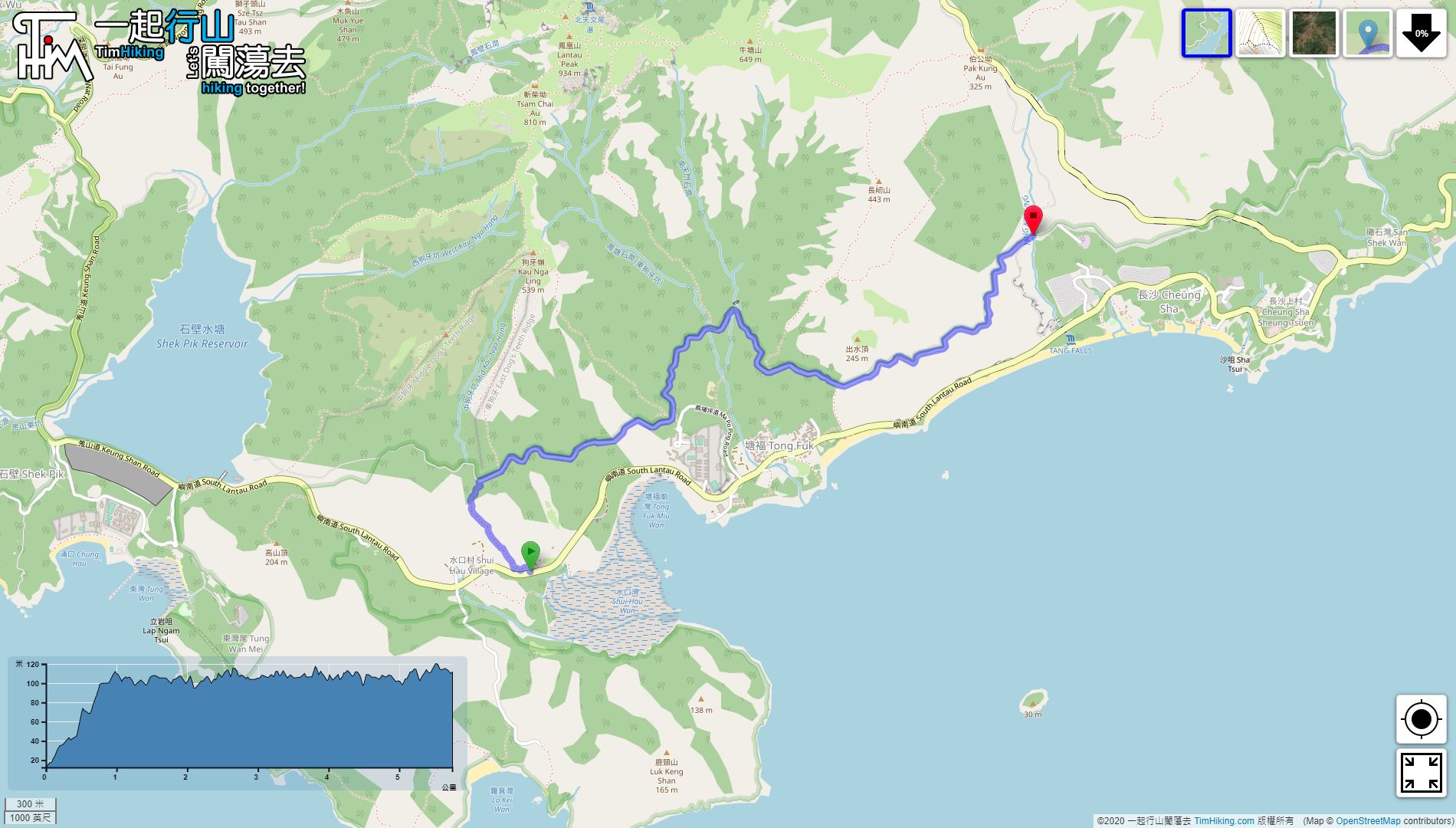 「Lantau Trail (Section 10)」路線Map