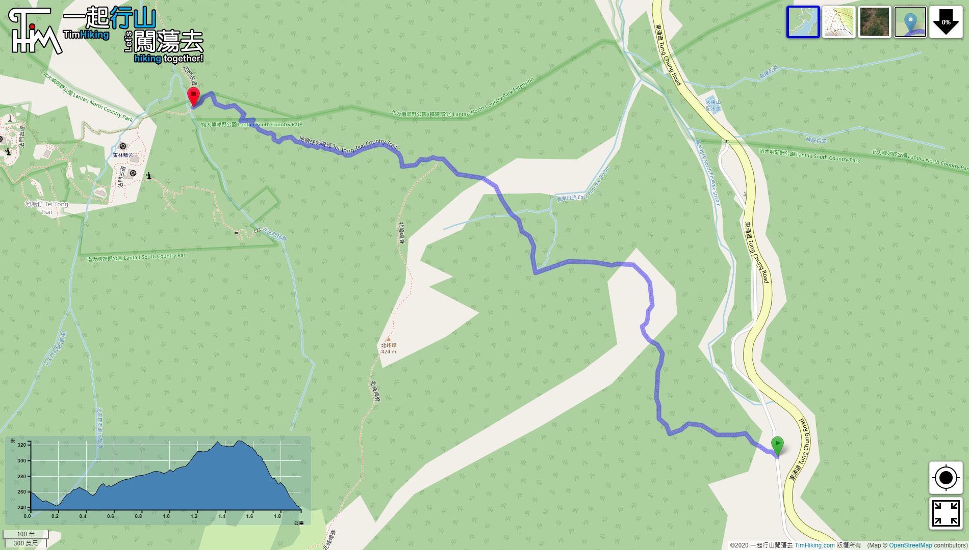 「Tei Tong Tsai Country Trail」路線Map