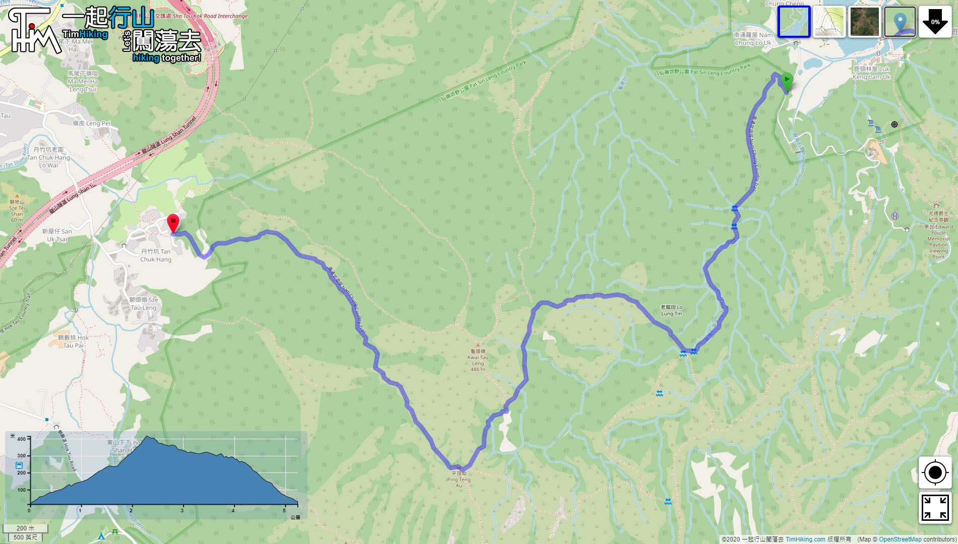 「Lam Chung Country Trail」路線Map