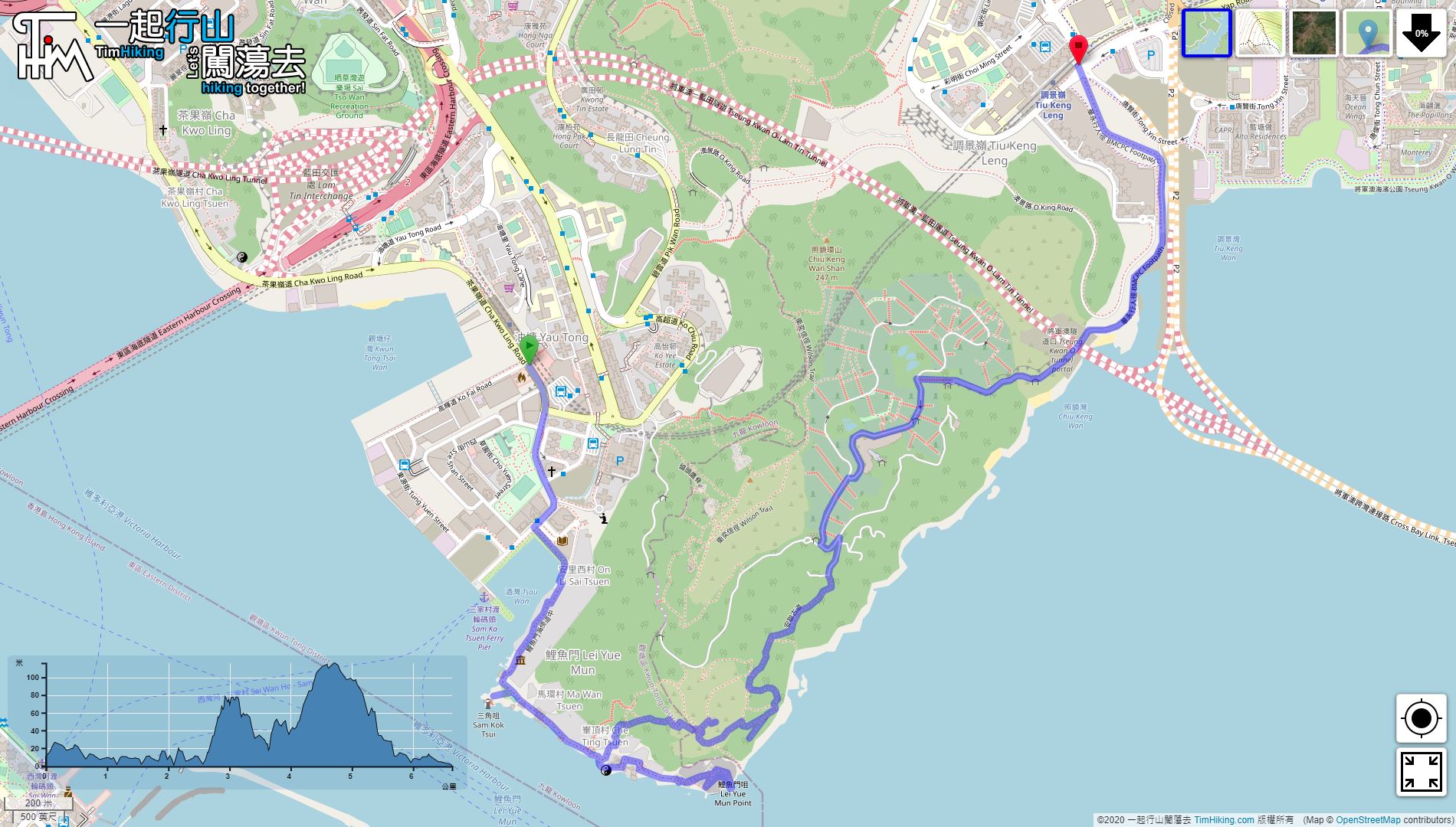 「Pottinger Battery Lei Yue Mun Quarry」路線Map