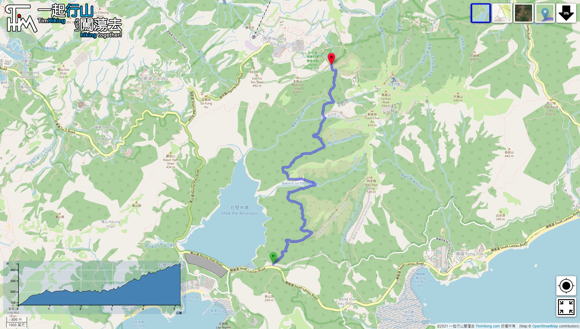 「Shek Pik Country Trail」路線Map
