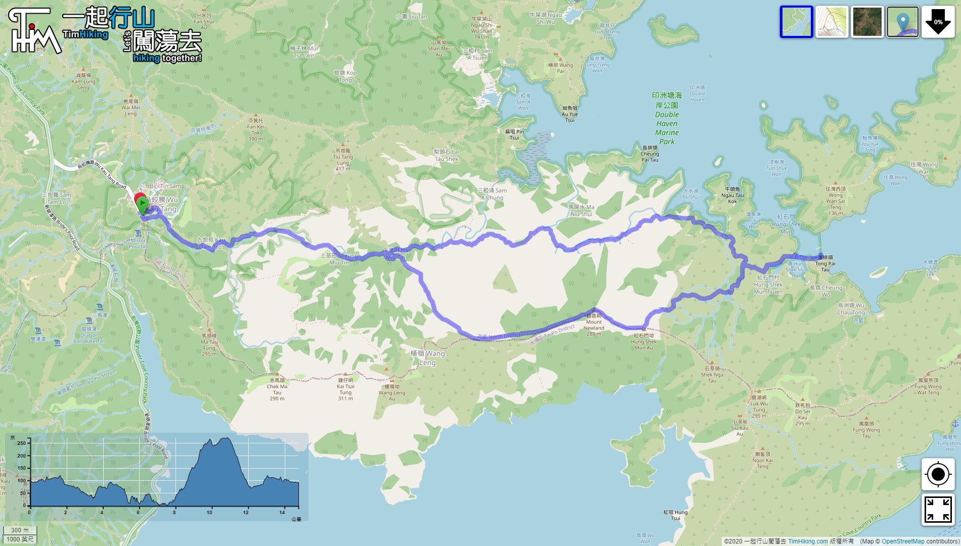 「Mi A Lost Trail, Hung Shek Mun」路線Map