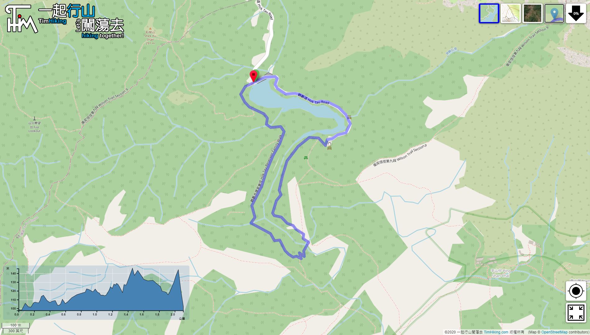 「Hok Tau Reservoir Family Trail」路線Map