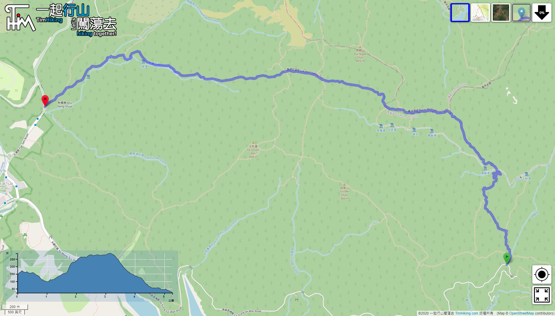 “鹿湖郊游径”路线地图