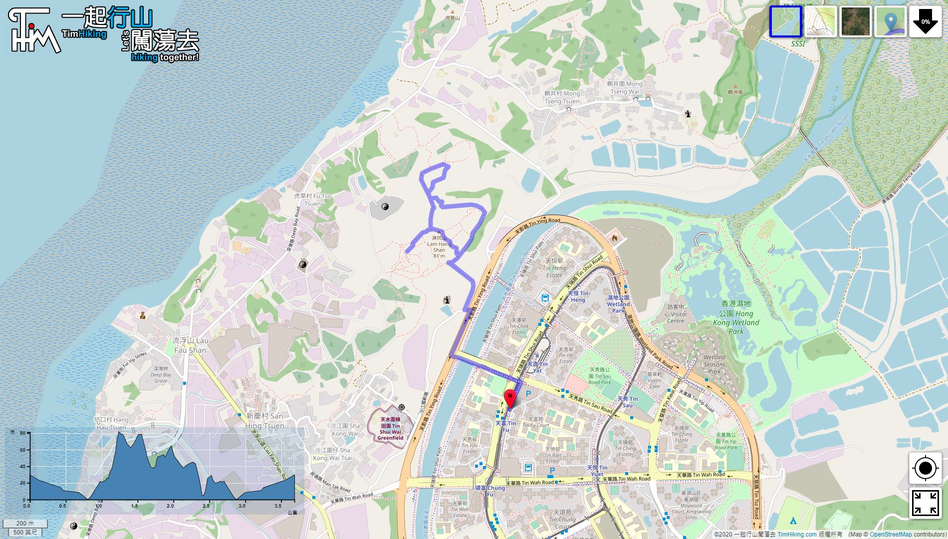 「Lam Hang Shan」路線Map