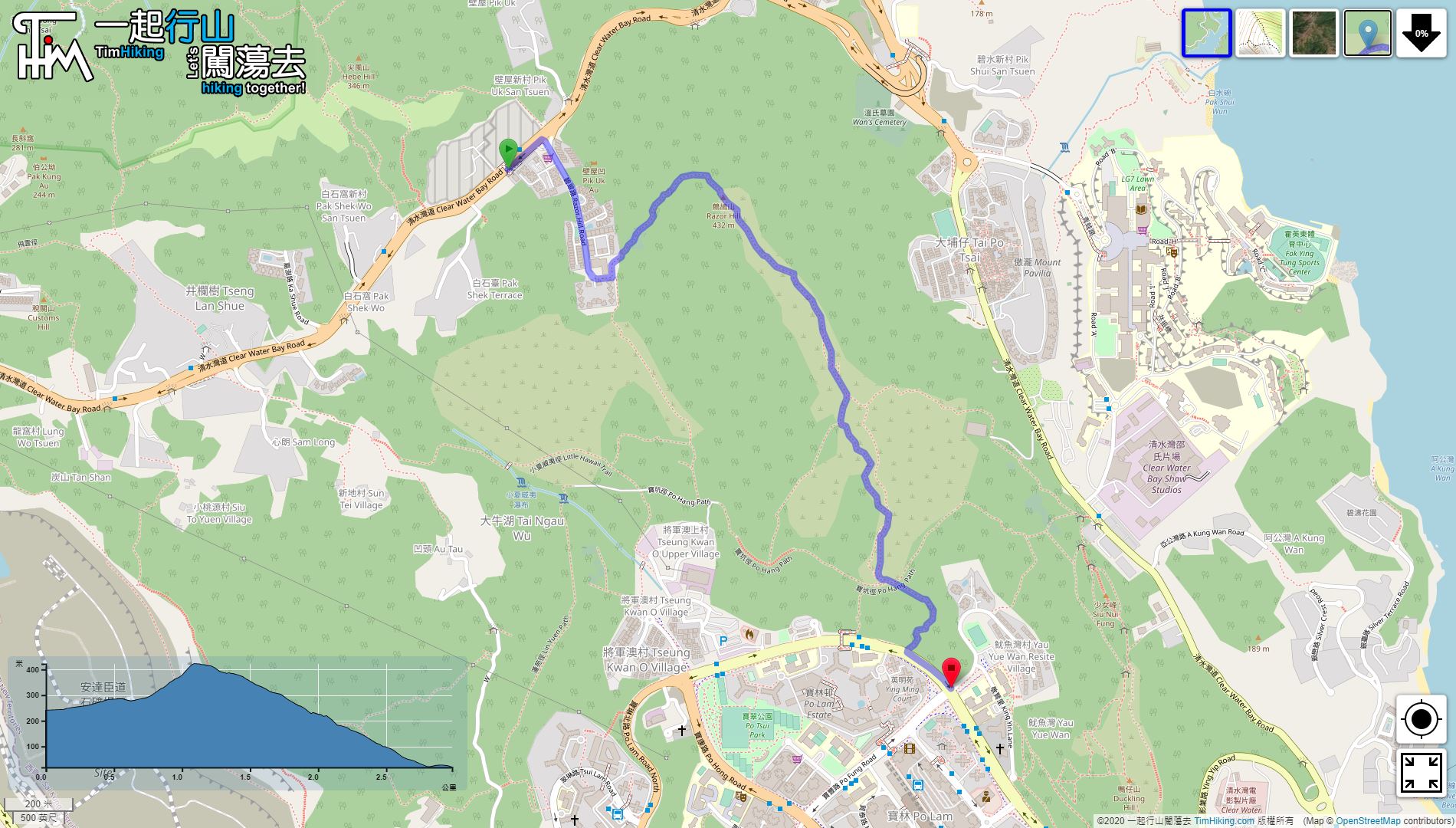 「鷓鴣山」路線地圖