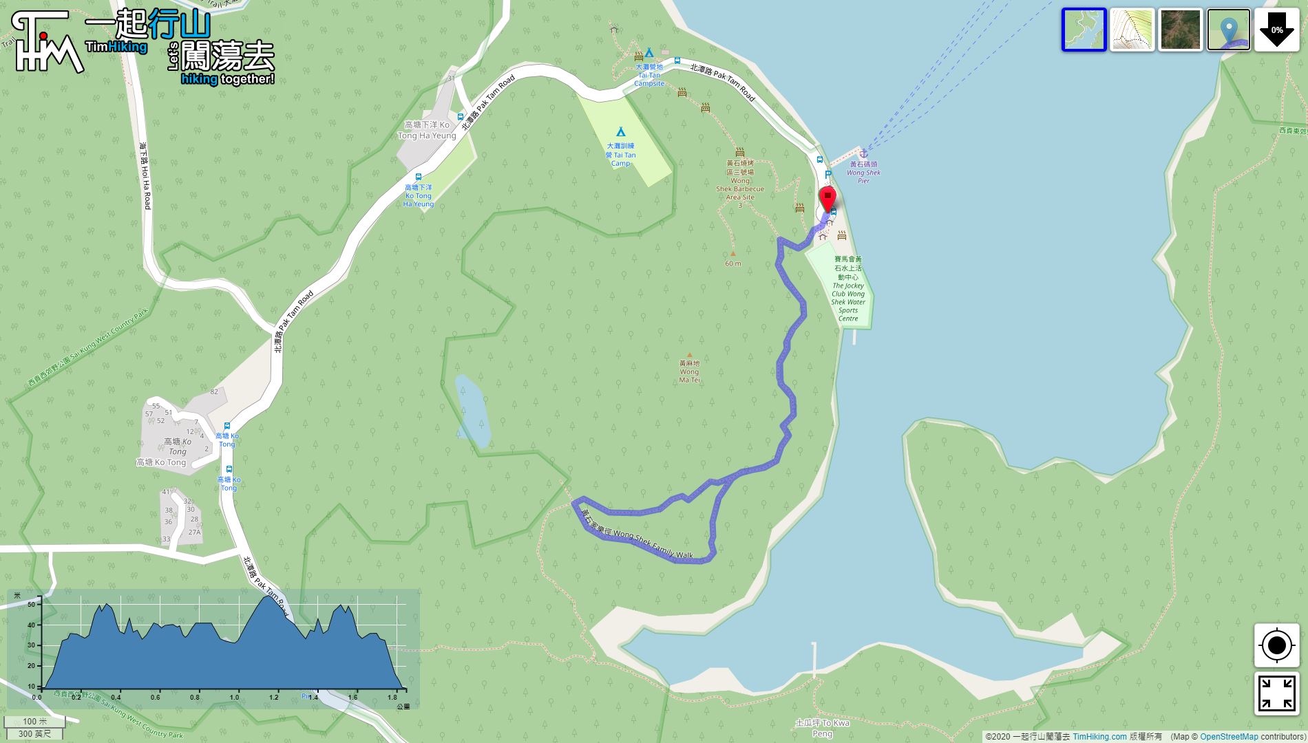 「Wong Shek Family Trail」路線Map