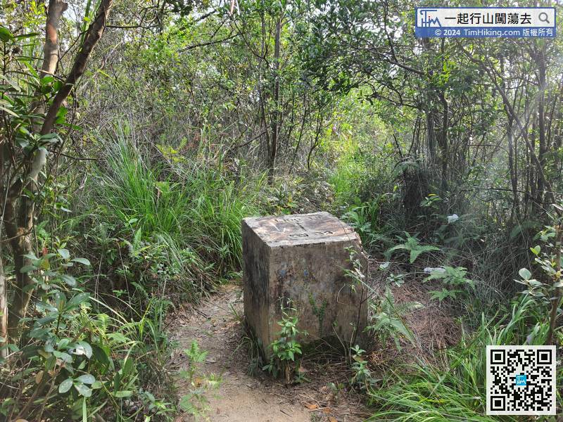 There is another big marker stone inside the trail.