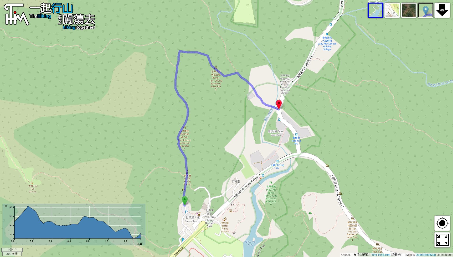 「Pak Tam Chung Family Trail」路線Map