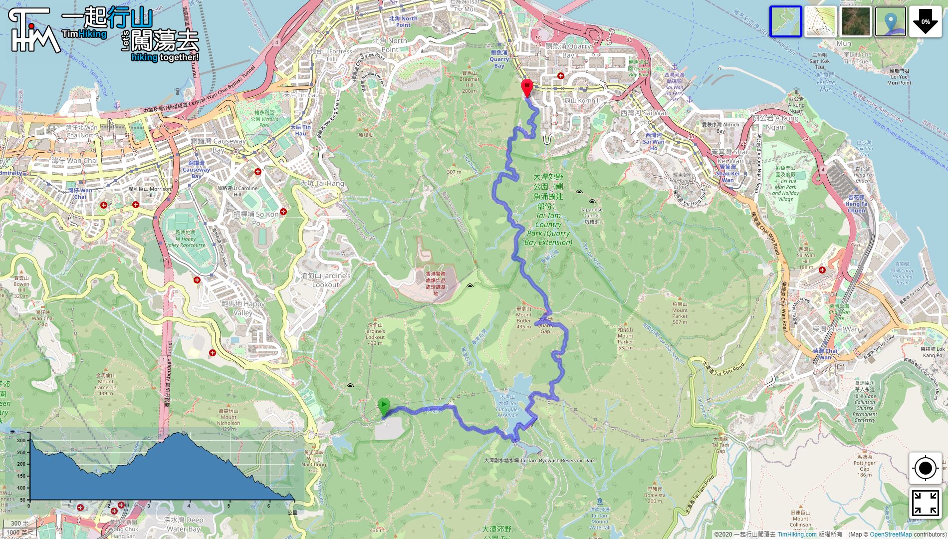 “东区自然步道”路线地图