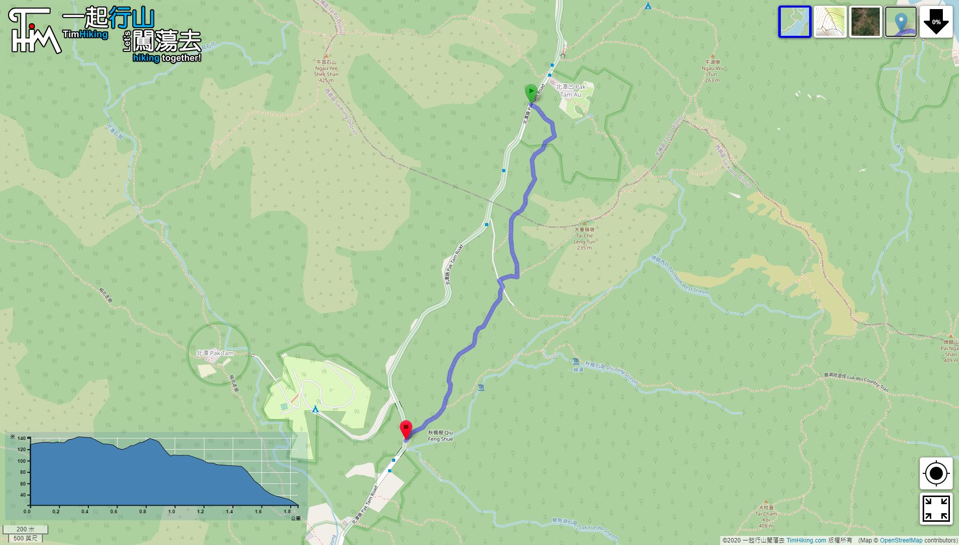 「Pak Tam Country Trail」路線Map