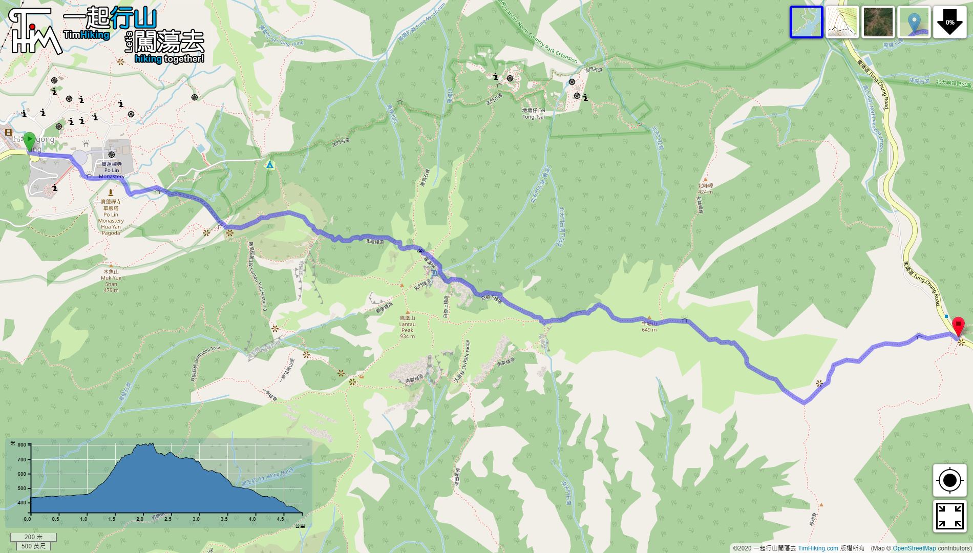 「Pak Ngam Trail, Pak Ngok Ha Trail」路線Map