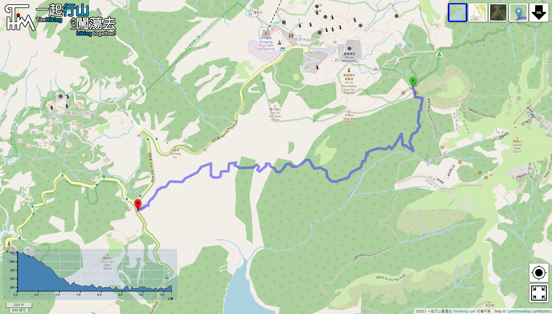「Old Lantau Trail (Section 4)」路線Map