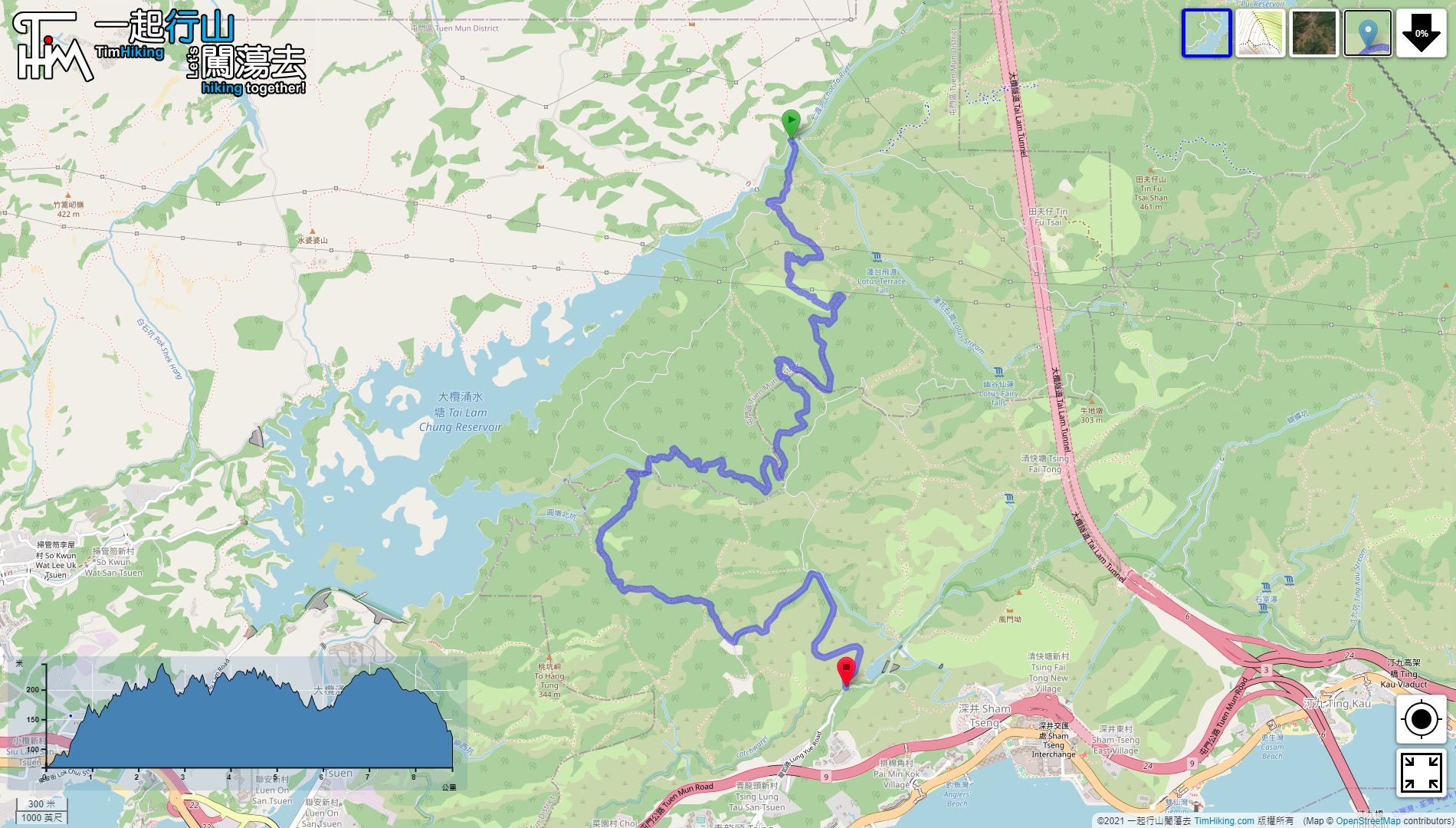 「Yuen Tun Country Trail」路線Map