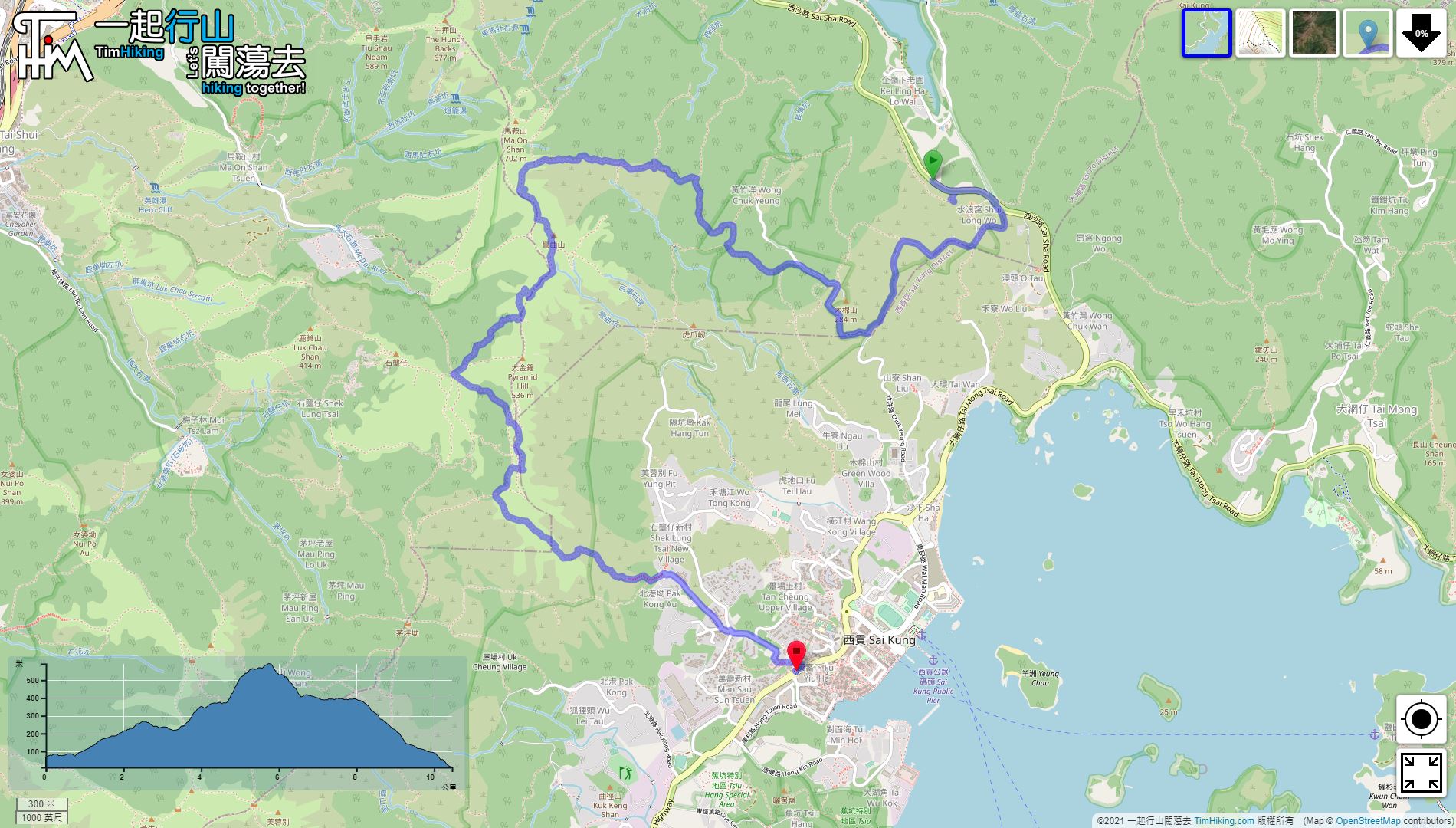 「Shui Long Wo Star Lookout, Wan Kuk Shan」路線Map