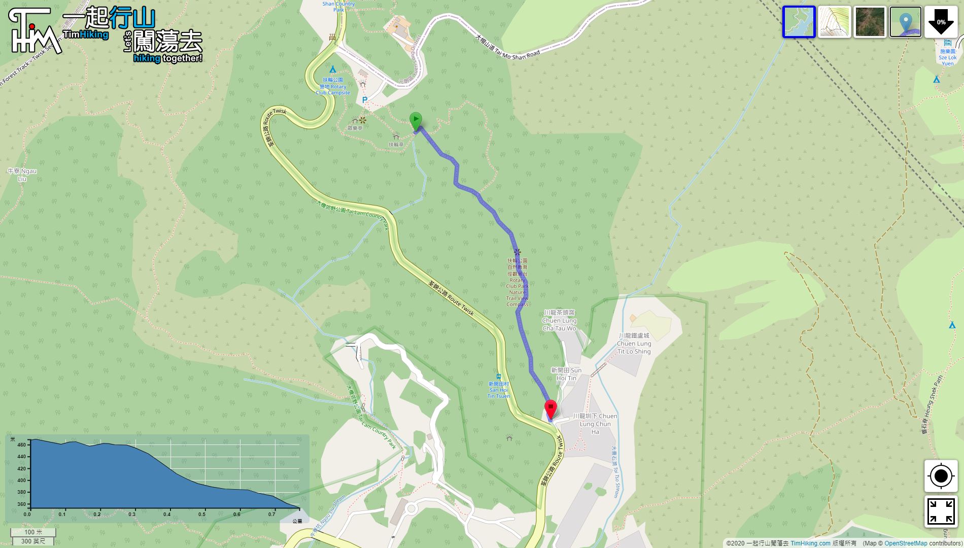 「Rotary Park Nature Trail」路線Map
