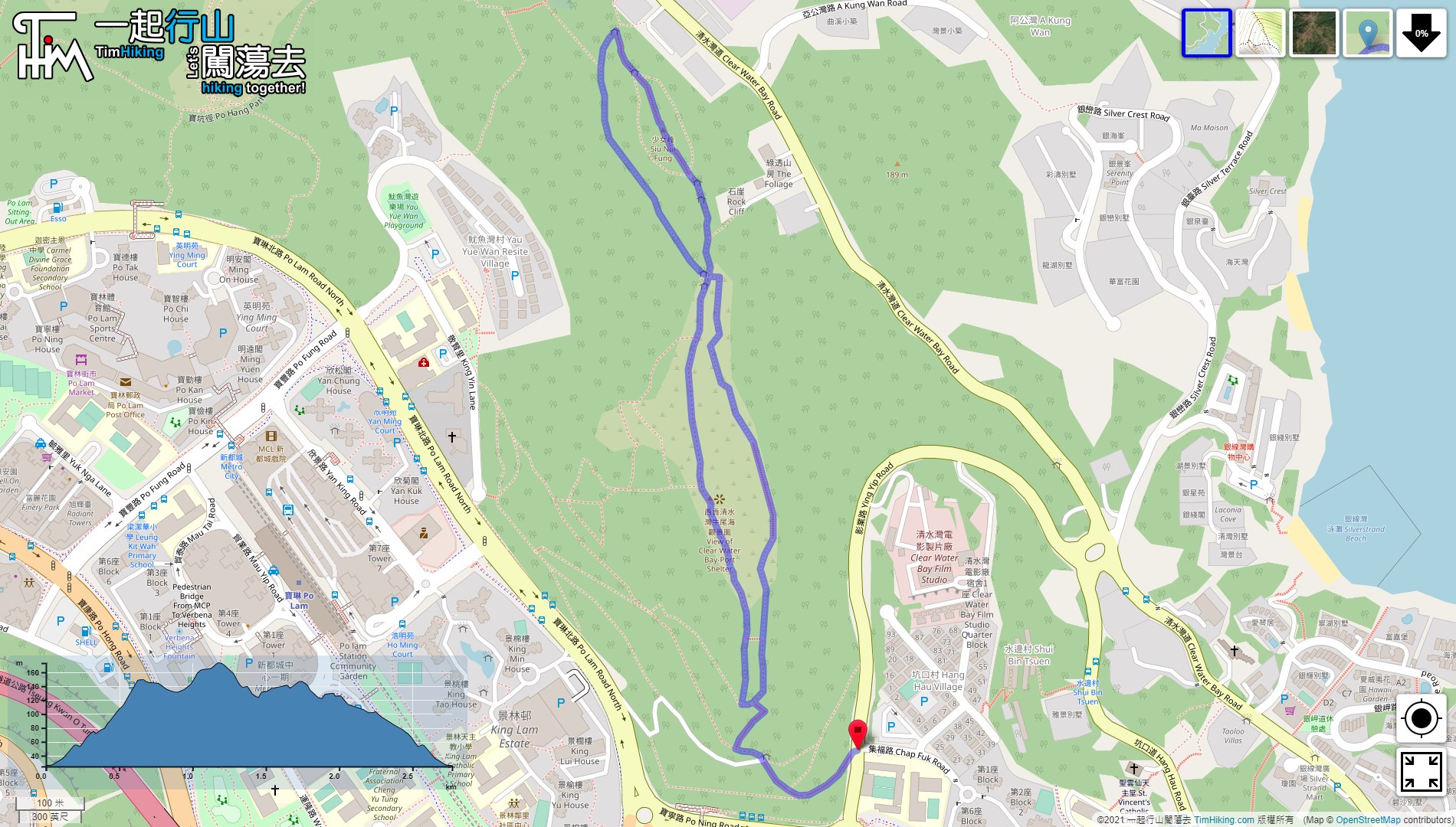 「Duckling Hill, Siu Nui Fung」路線Map