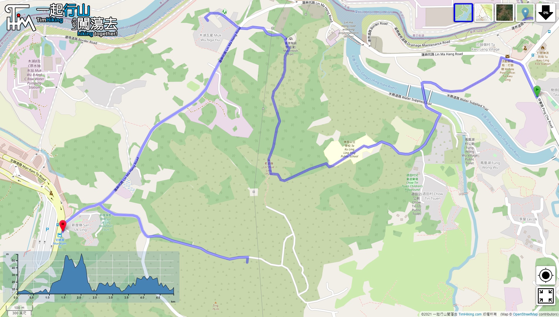「老鼠嶺 木湖瓦窰 雙英磚廠」路線地圖