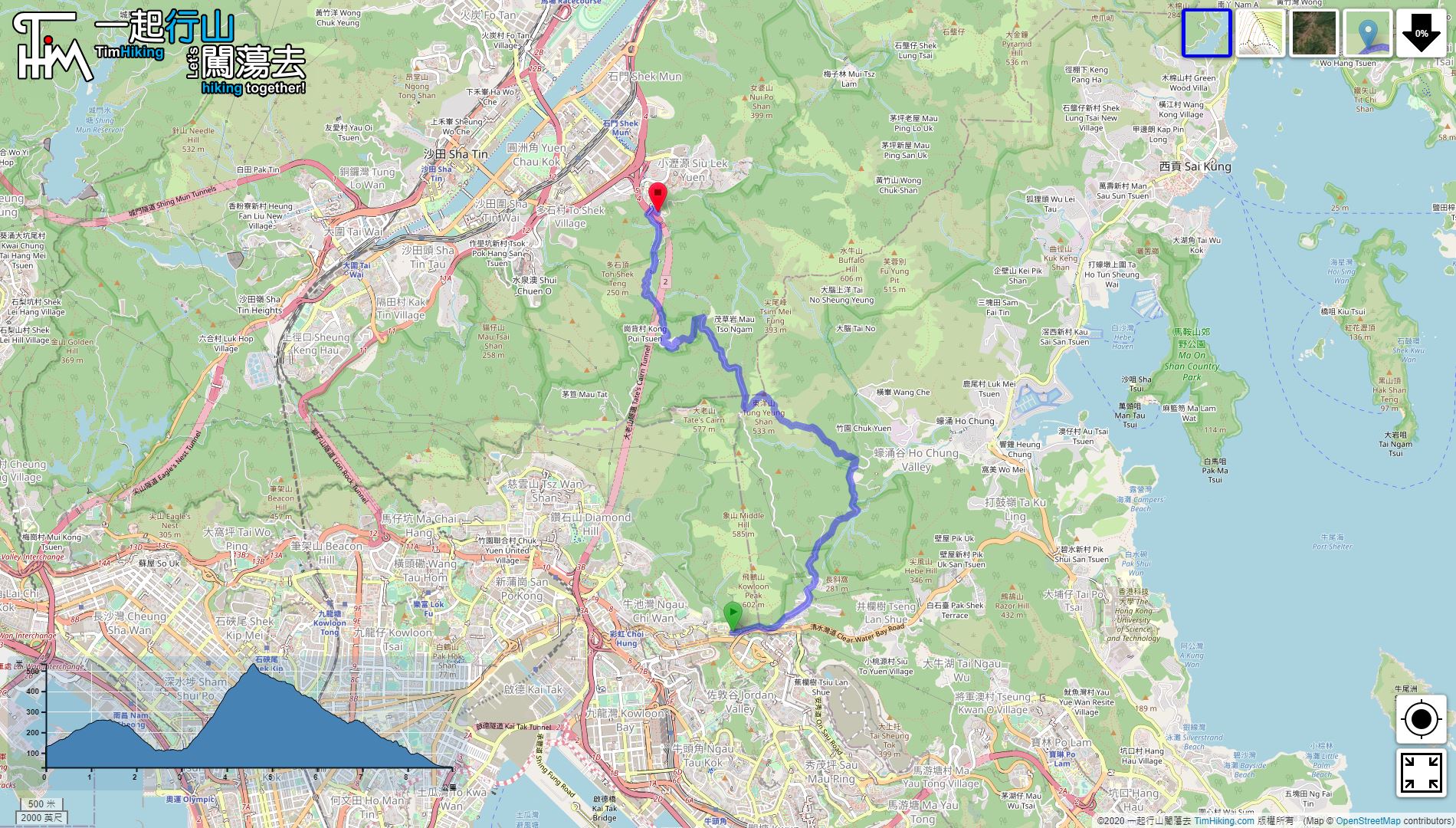 「Tung Yeung Shan, Fu Yung Pei」路線Map