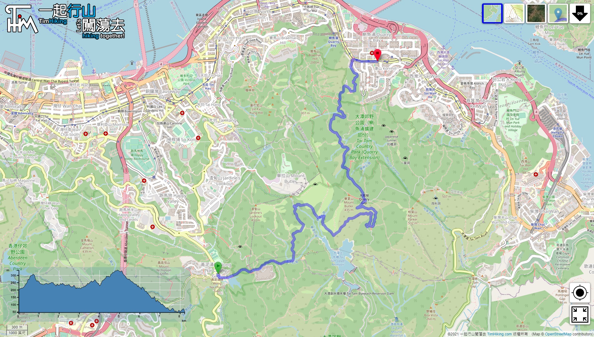 “P8横山径”路线地图