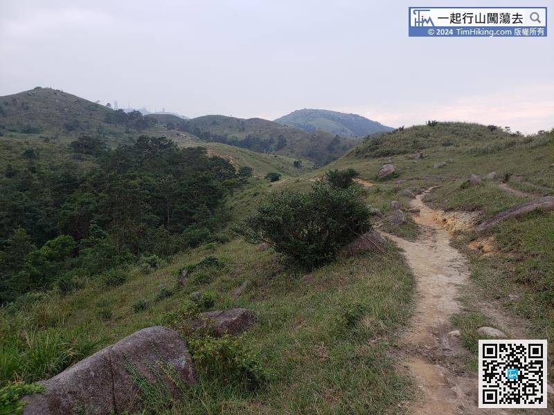 When coming to a relatively flat section of the mountain trail, the small hill on the left is Yin Ngam Teng.