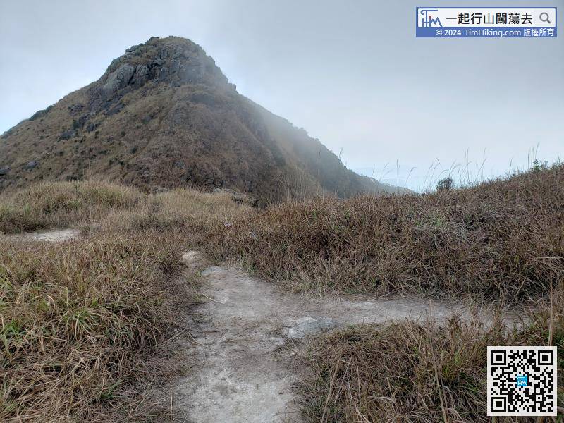 Go to the bifurcation and turn right to climb Lantau Subpeak,