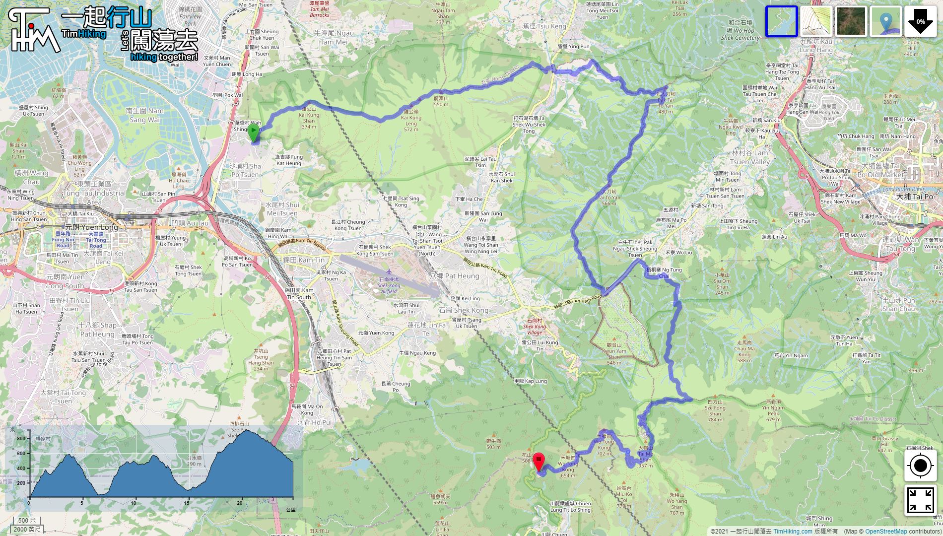 「Three Tai Trail Run」路線Map