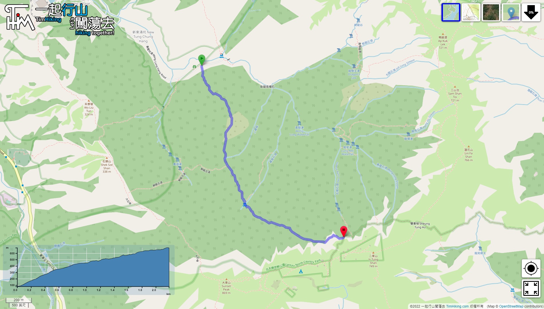 「Wong Lung Hang Country Trail」路線Map